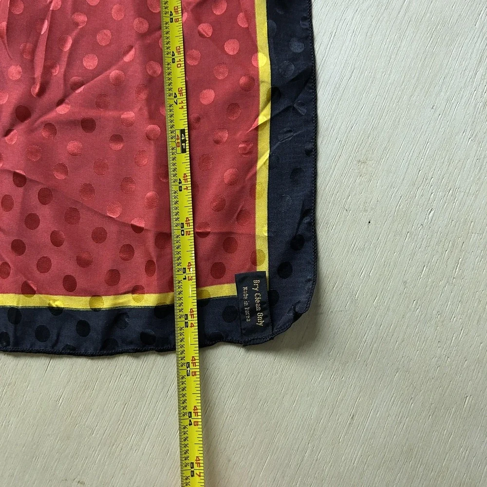 Carolina Herrera Scarf Womens One Size Red Polka Dot Silk Satin Square Logo